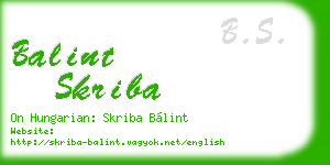 balint skriba business card